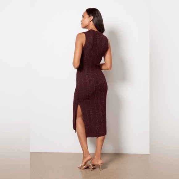 NWT Paige Marium Midi Burgundy Red Sweater Dress - size M - Picture 9 of 12